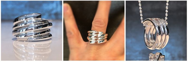Silver wave ring
