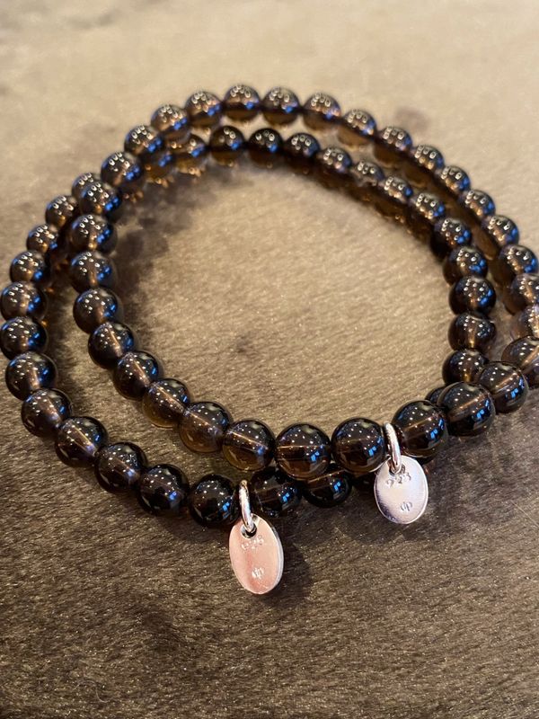 Røkkvartskuler armbånd