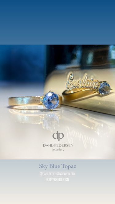 Hovedbilde Gullring med sky blue Topas