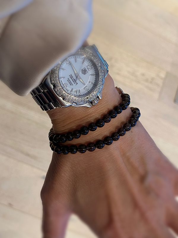 Røkkvartskuler armbånd